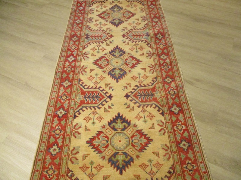 13' FEET RUNNER Afghan-Refugee Vegetable-Dye Handmade-knotted Wool Rug 586308 gallery