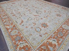 14’x18’1″ Gray, Oushak Design, Supple Collection Thick and Plush, Soft Wool Rug