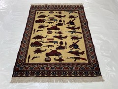 #607 War rug Afghan War Rug Wool Rug Beautifully Made Naokar War Rug 134×100 cm