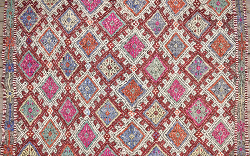 Turkish Kilim 60''x78'' Handwoven Adana Cicim Kilim 154x200cm Vintage 5x6 Rug gallery
