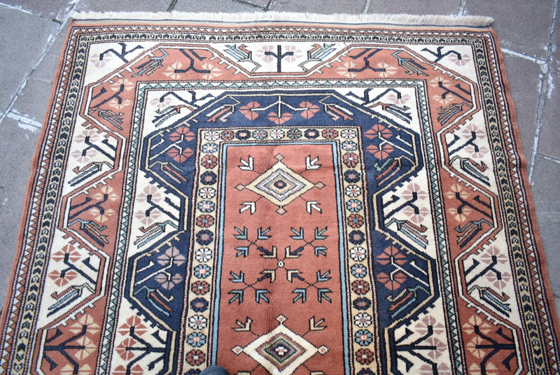 Vintage Turkish Rug 57'' x 81'' Hand-knotted Milas Rug Decorative Milas Wool Rug gallery