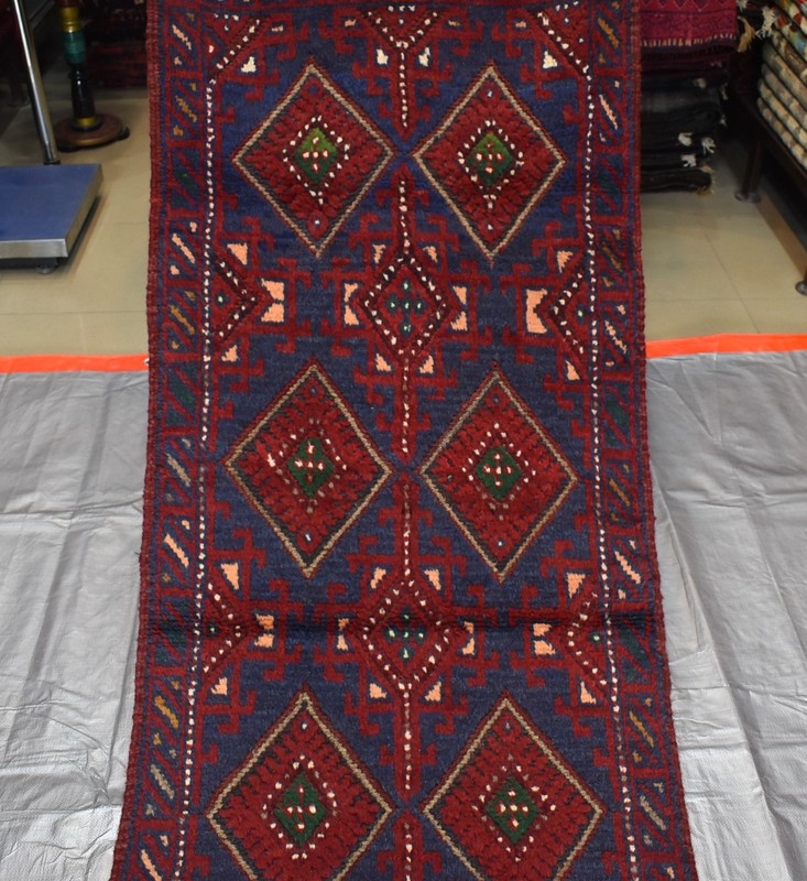 Antique Afghan Mushwani Runner Rug 2x11 Hand Knotted Wool Persian Style Hallway gallery