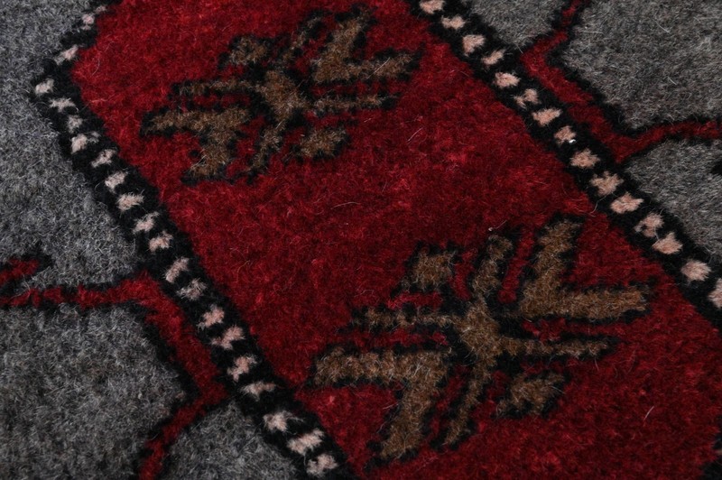 Vintage Turkish Runner Rug 3x13ft Wool Anatolian Handmade Hallway Oushak RED gallery
