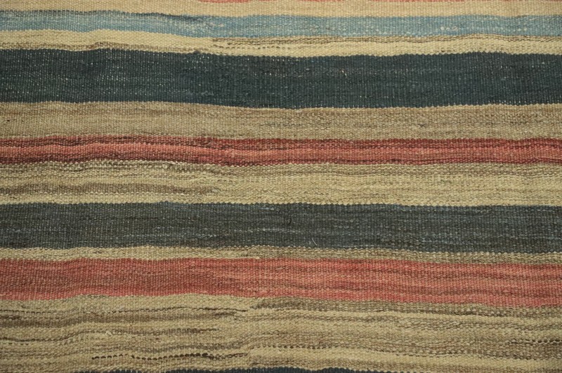 Vegetable Dye Stripe Kilim Flat weave Rug Reversible Vintage Handmade Carpet 5x7 gallery