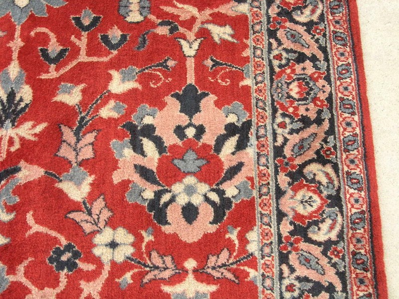 Antique Arts and Crafts Red Wilton oriental Rug Isphahan Garden Design 54x89" gallery