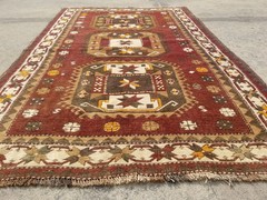 Vintage Distressed Hand Made Traditional Oriental Wool Brown Rug 217x143cm