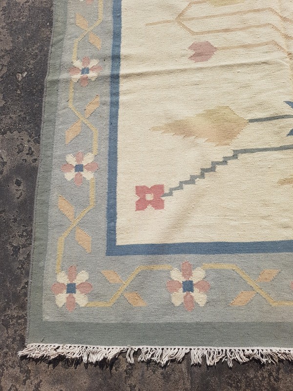 Vintage Traditional Handmade Beautiful Floral Kilim Floor Rug Carpet 290x194 cm gallery