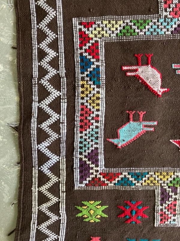 Vintage Handmade Moroccan Berber Wool Kilim Rug 92x55 cm gallery