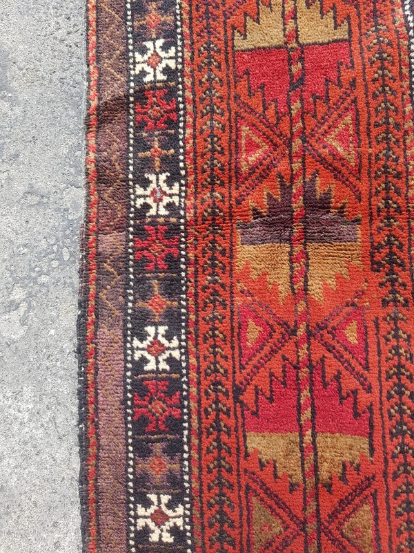 Vintage Hand Made Traditional Rug Oriental Wool Multicolor Carpet 90x49 cm gallery