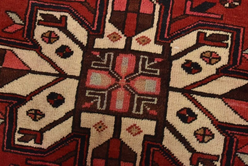 Vintage Tribal Runner 3’6” x 10’8” Red Wool Geometric Hand-Knotted Oriental Rug gallery