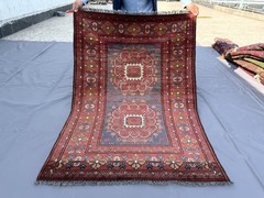 1960s Antique Afghan Turkmen Rug 3×5 Hand Knotted Persian Style Oriental Carpet