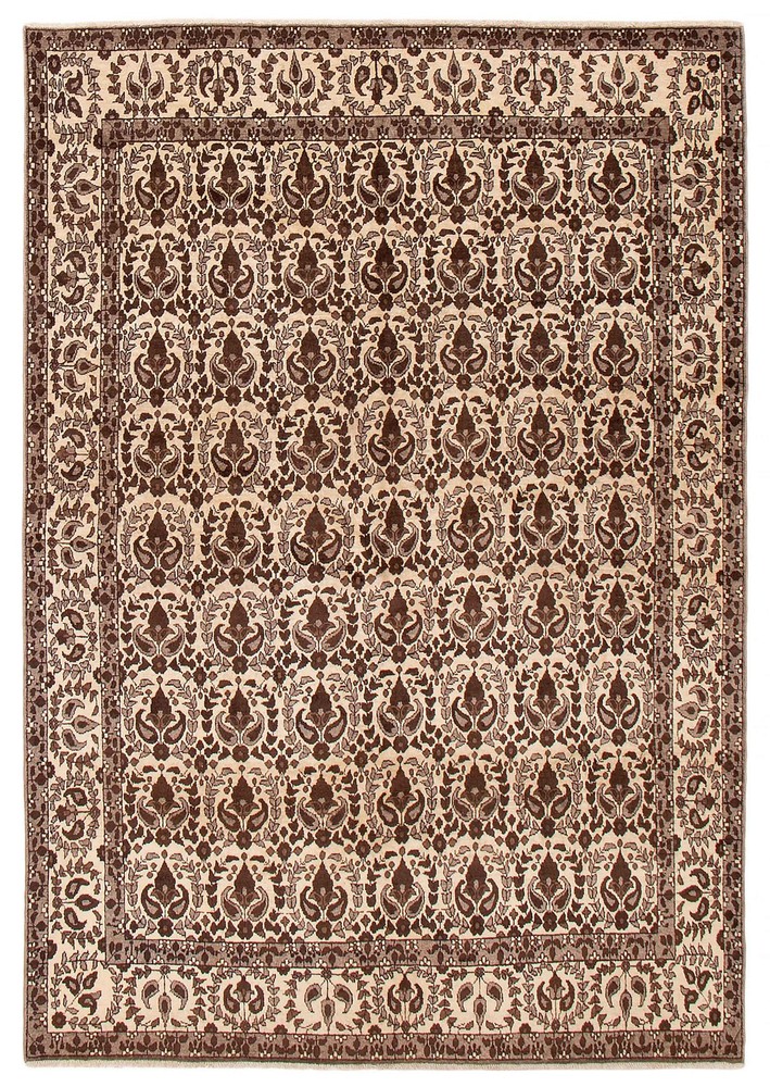 Vintage Hand-Knotted Carpet 6'11" x 9'8" Traditional Oriental Wool Area Rug