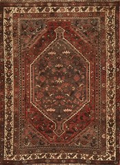 Vintage Geometric Traditional Red/ Ivory Area Rug 4’x6′ Wool Handmade Carpet