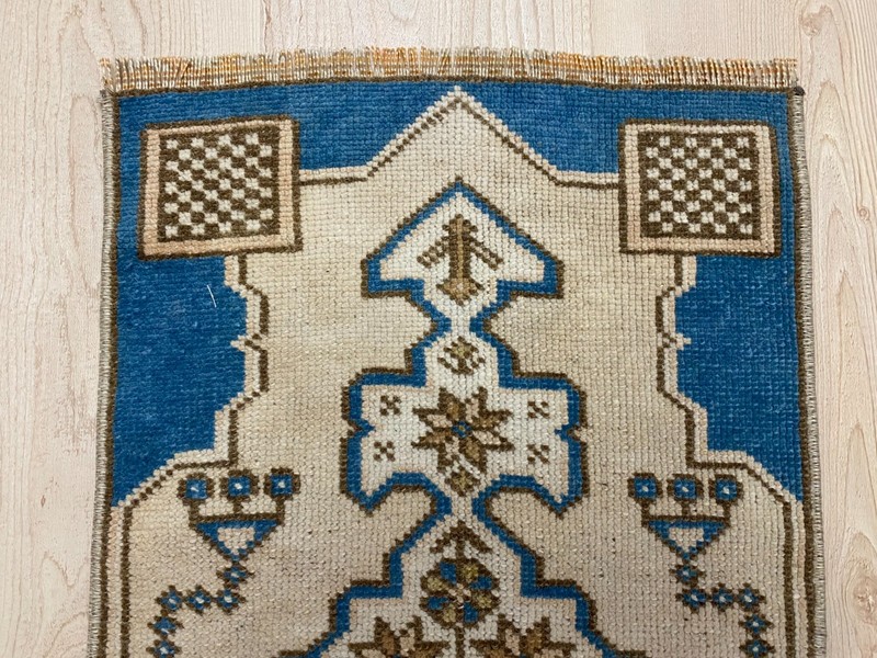1.3x2.9 ft Turkish mini rug Vintage rug Small Brown rug Ethnic rug Wool rug gallery