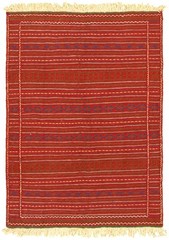 Vintage Hand Woven Area Rug 3’7″ x 4’11” Traditional Wool Oriental Carpet