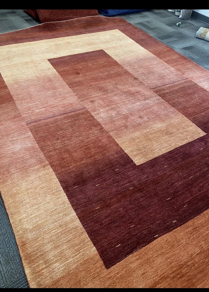 Authentic Area Rug modern hand Knotted 8 X 11 Ft Fine Quality Rust Gabbeh