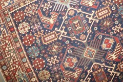 Antique Caucasian Bidjov Kuba Shirvan Rug Size 4’1”x5’1”