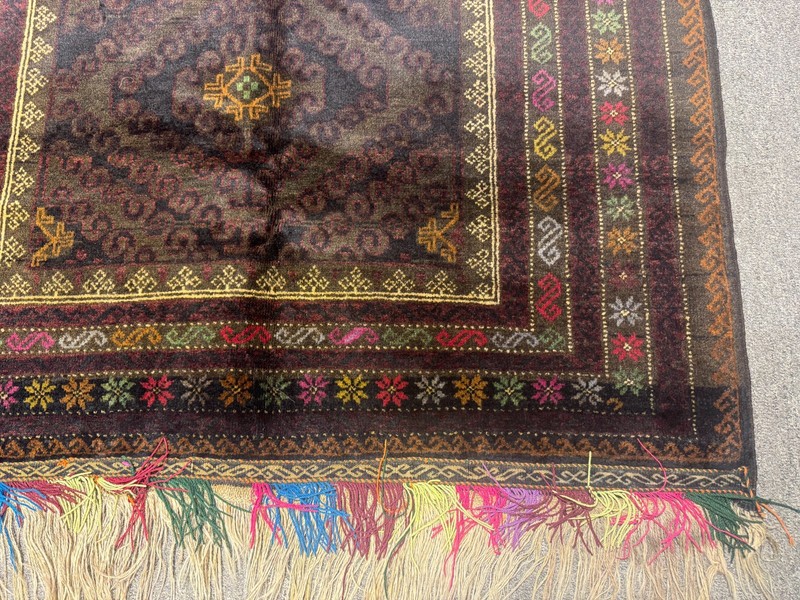 Fine Afghan Vintage Tribal Baluchi Rug 4x6 ft Hand Knotted Antique Oriental Rug gallery