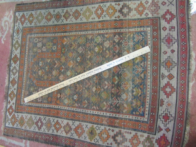 Caucasian Shirvan Antique Prayer Rug Marasali Wool Hand Made 40" x 48" Good gallery