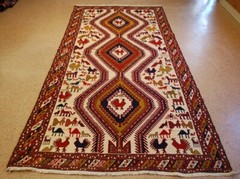 c1930s ANTIQUE SUPER FINE HIGH KPSI CAUCASIAN SOUMAK KILIM 4.8×9.9 HUMANS_ANIMAL