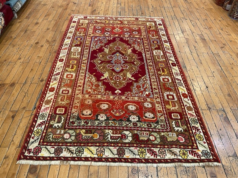 Antique 1900-1939s Exclusive Turkish Wool Pile Carpet 3’6”x5’6” gallery