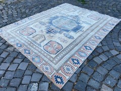 Turkish rug, Vintage rug, Large rug, Wool rug, Handmade rug, Carpet,5,3 x 7,1 ft