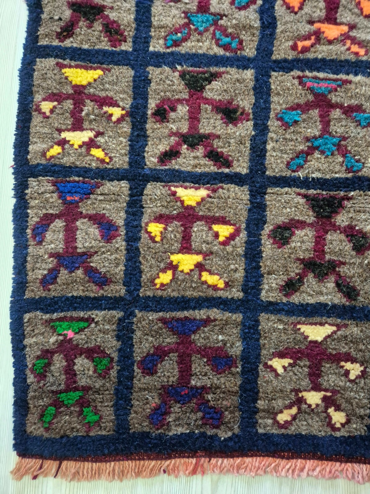 Vintage Konya Karapinar Tulu Rug 34"x44" Colorful Anatolian Shaggy Tribal Carpet gallery