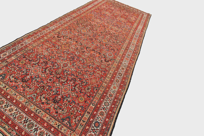 6x14 Antique Traditional Geometric Handmade Area Rug Overall Rust Design c.1900 gallery