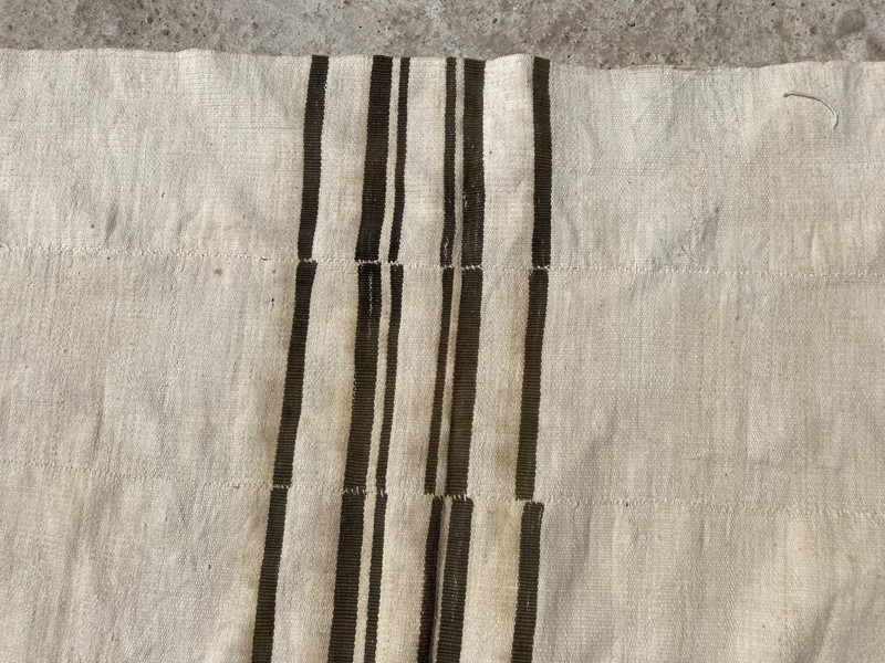 Vintage Handmade Moroccan Tribal Striped Wool Kilim Rug 201x136 cm gallery