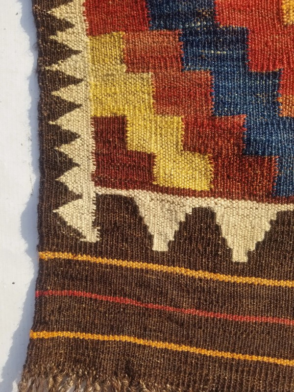 Vintage Traditional Handmade Turkish Wool Multicolor Kilim Rug 3.9x2.6ft gallery