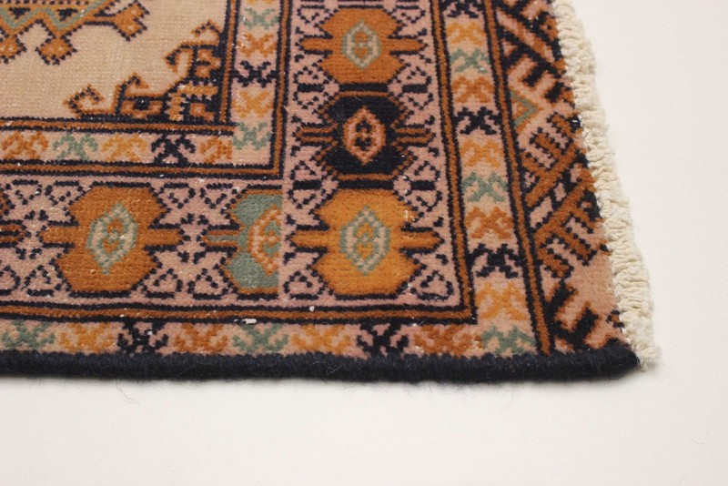 Vintage Hand-Knotted Area Rug 3'9" x 4'7" Traditional Oriental Wool Carpet gallery