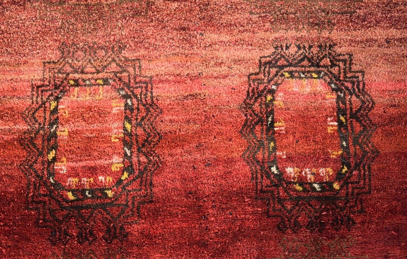 4x6 Antique Handmade Afghan Red Bukhara Rug Persian Oriental High Pile Area Rug gallery