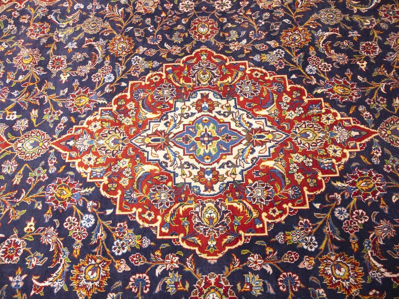 Vintage Oriental Rug Purple-Navy Traditional Floral Carpet Living Room 10X14 ft gallery