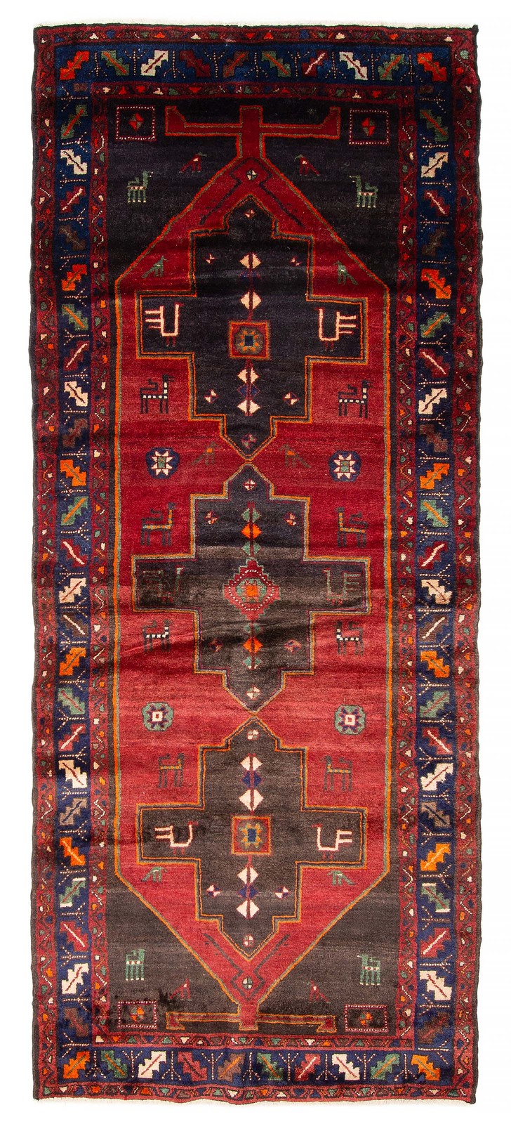 Vintage 3'7" x 9'0" Traditional Hand Knotted Vegetable Dye Wool Area Rug gallery