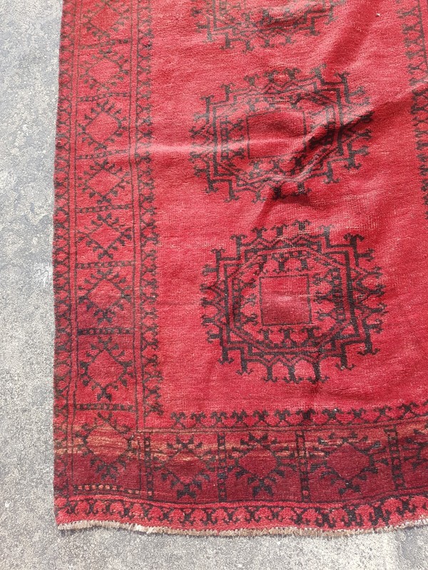 Vintage Hand Made Traditional Rug Oriental Wool Multicolor Carpet 260x105 cm gallery