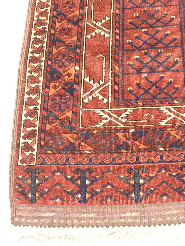 Antique 19 C Turkoman Yomut Yomud W Turkestan Ensi EngSi Rug 55x77" Soak Washed gallery