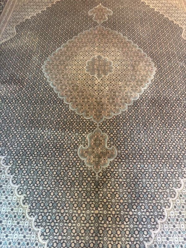 11X8. HANDMADE TAB.RIZ. RUG. CARPET . HAND MADE WOOL. AND SILK gallery