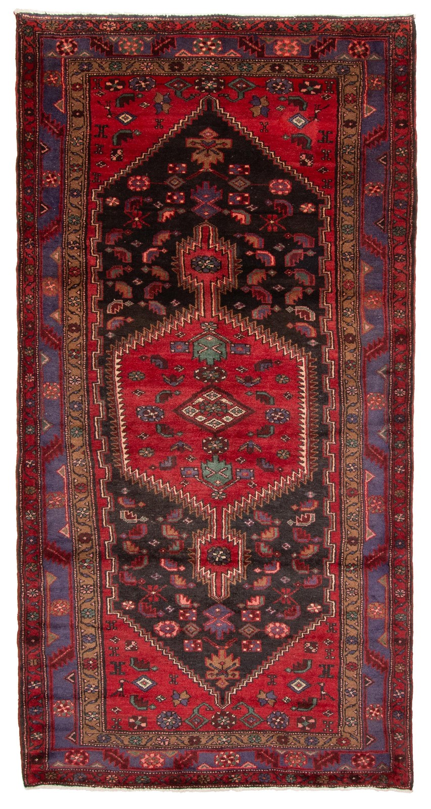 Vintage 4'10" x 9'7" Traditional Hand Knotted Vegetable Dye Wool Area Rug gallery