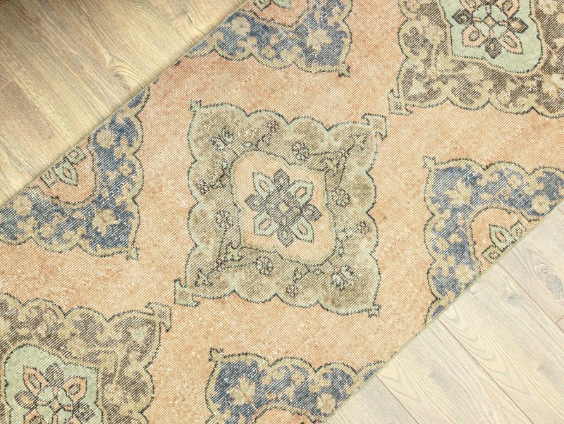 Faded Terracotta Runner, 2.10 x 13 ft, Hallway Rug, Rustic Entry Decor, Low Pile gallery
