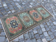Turkish Vintage Rug Handmade Wool Rug Bohemian Runner Rug Home Rug2,0 x 4,7 ft