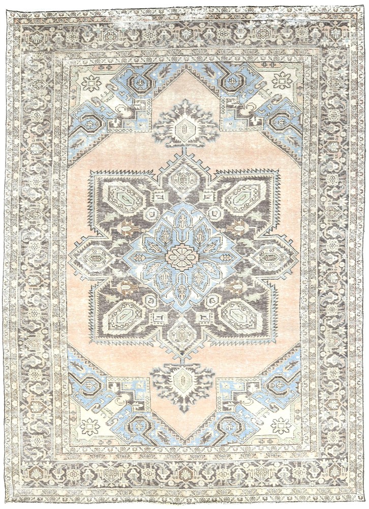 Antique Vintage Distressed Oriental Rug Classic Floral Design Carpet 8'6X12'4 ft
