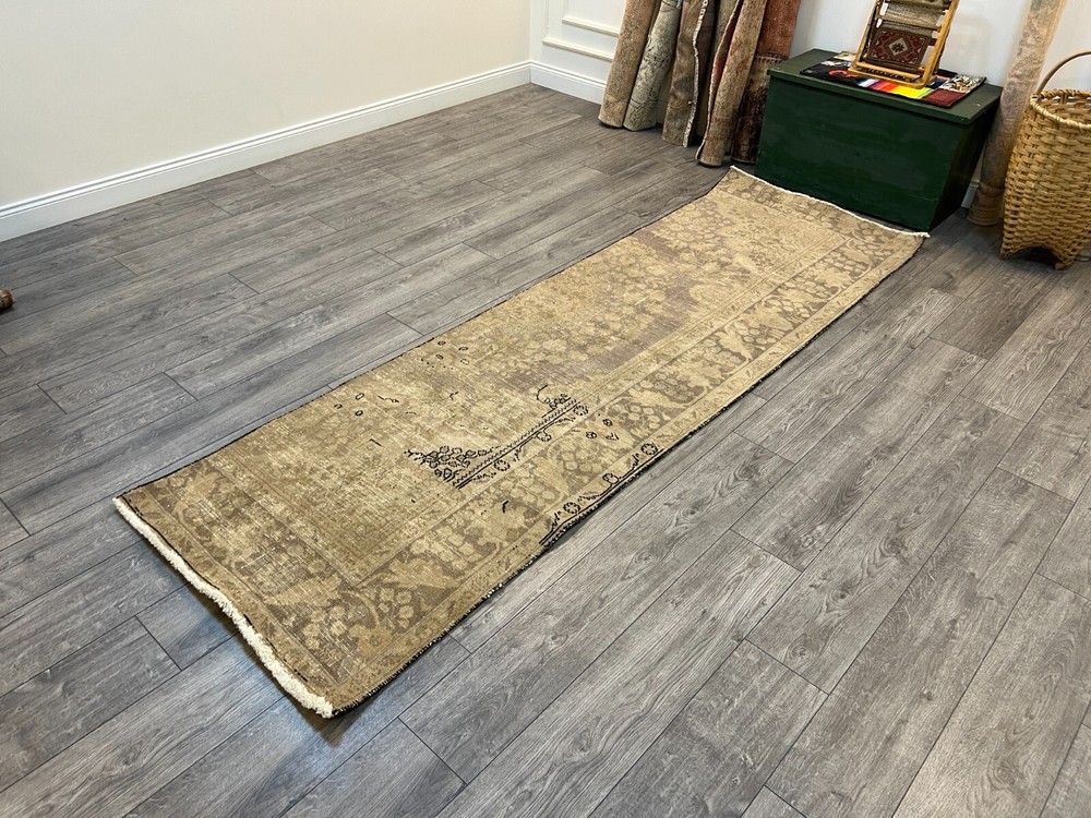 Persian Runner Distressed Kitchen Floor Hallway Floor Wool Handmade Rug 2.9x9.2