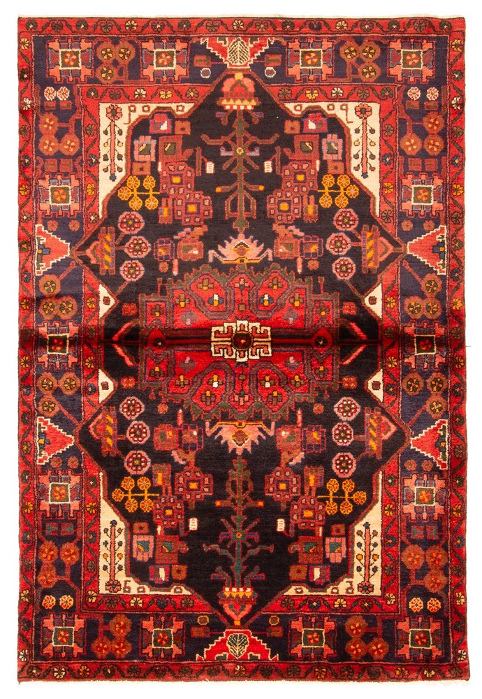 Vintage Traditional Hand-Knotted Area Rug 4'6" x 6'10" Oriental Wool Carpet