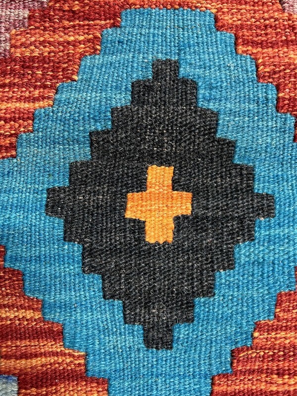 Vintage Kilim Traditional Hand Made Oriental Wool Kilim 5ftx3.2ft 147cmx104cm gallery