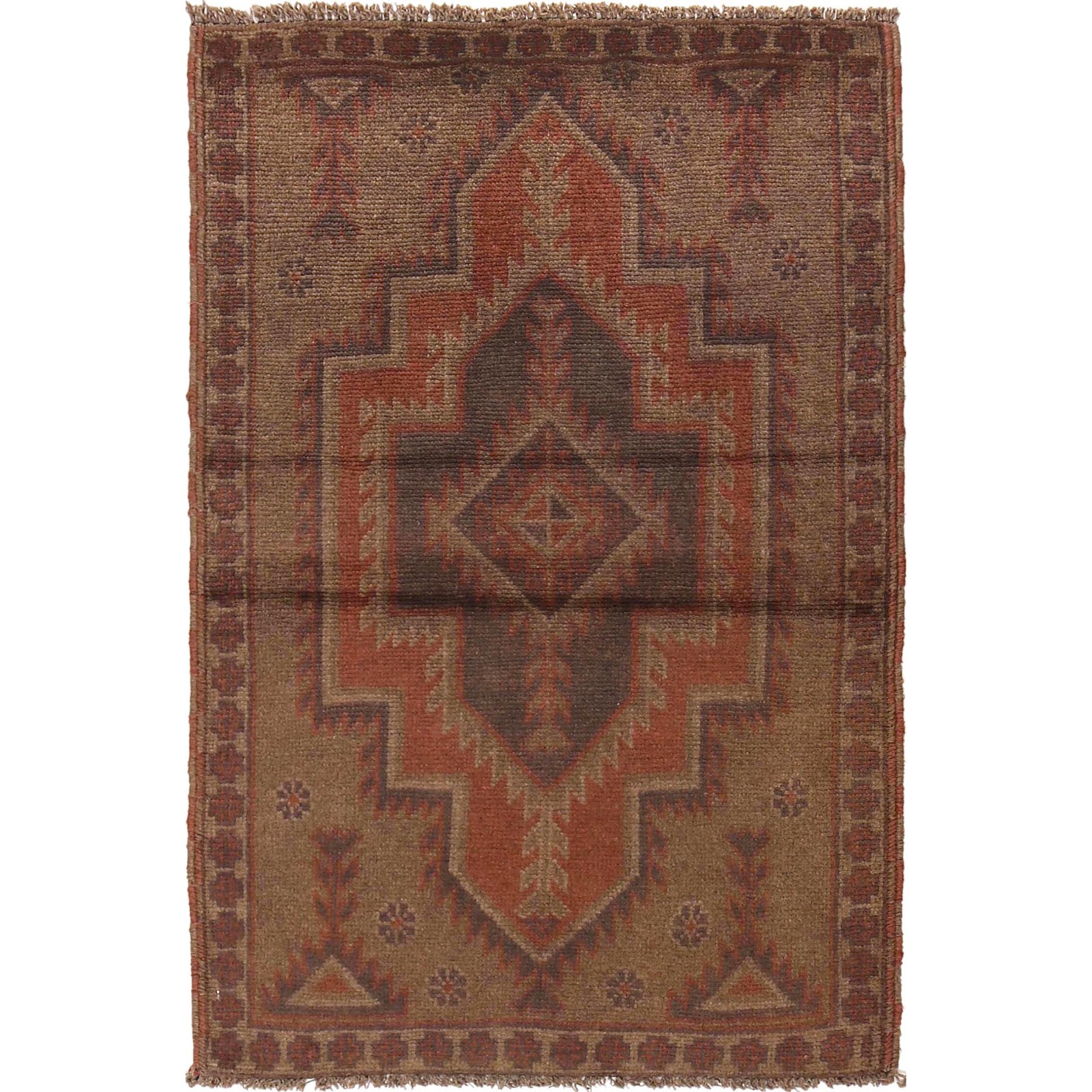 Authentic Overdyed Rug Handmade Vintage Carpet 4.4x2.9 ft gallery