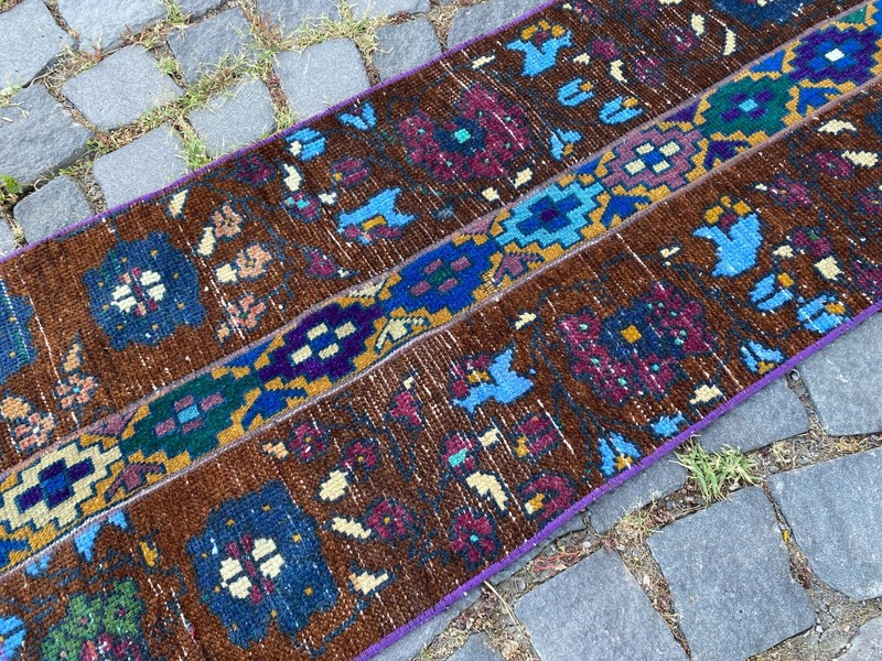 Patchwork rug,Bohemian rugs, Runner rug, Handmade rug,Turkish rug | 1,5 x 3,7 ft gallery
