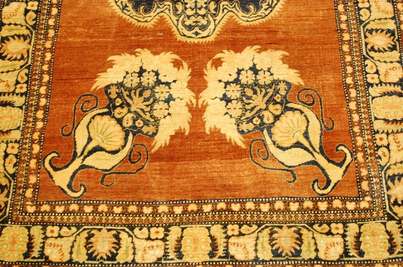 WOOL,SILK Old CAUCASIAN Rugs, Hand Woven,knotted size Approximately 3'4" X 5'7" gallery