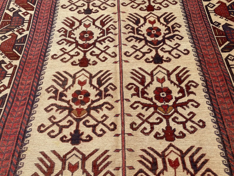 6x9 ft Handwoven Geometric Antique Turkmen Afghan Tribal Traditional Wool Kilim gallery