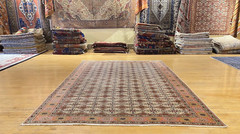 Early 1930’s Antique Wool Pile Vegy Dye Hand-Knotted Bunyan Area Rug 6’7”x9’6”