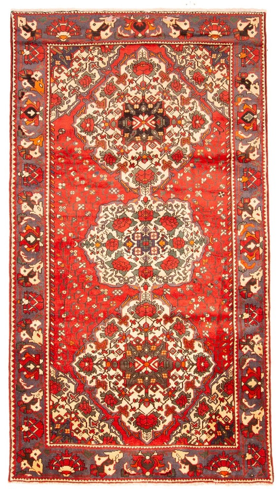 Vintage Geometric Area Rug 5'4" x 9'9" Traditional Hand-Knotted Wool Carpet